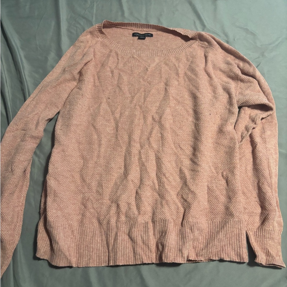 American Eagle Outfitters Pink Crewneck Sweater